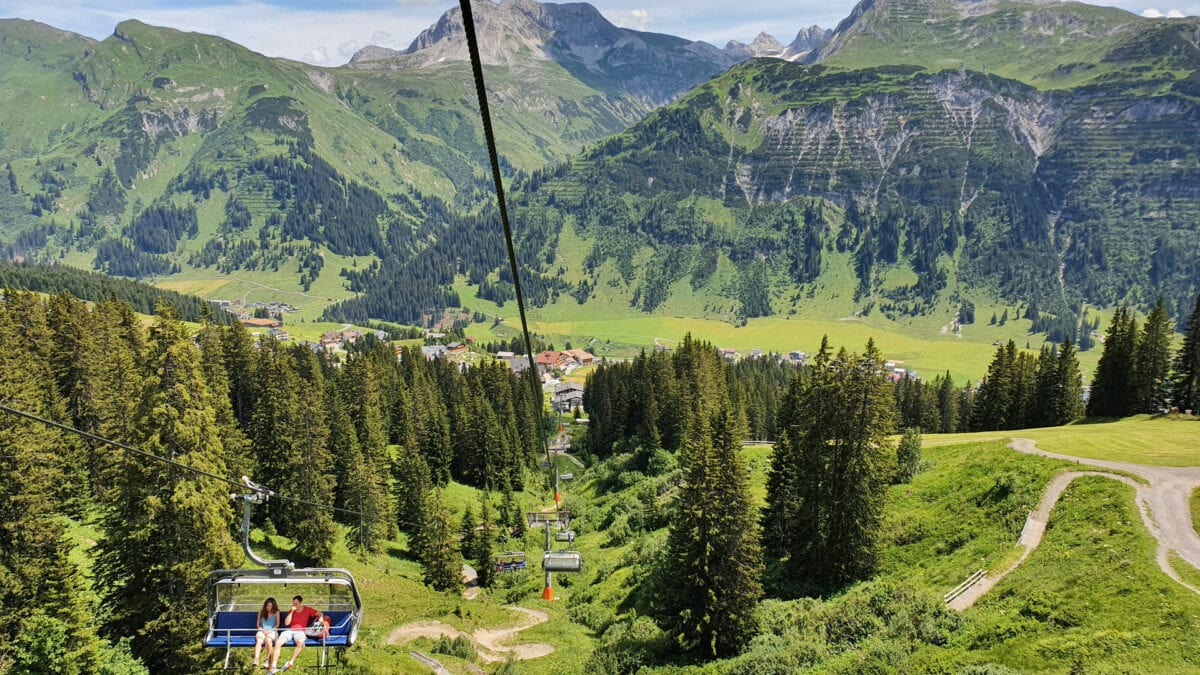 Petersboden Skilift with great view into the Lech Summer and awe-inspiring mountain views.